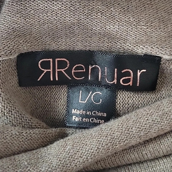 RENUAR Light Brown and Tan Poncho Sweater Large - Picture 8 of 8